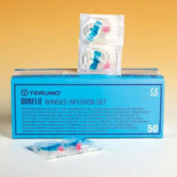 Winged Infusion Set with Protector SURFLO 25Gx19mm - 30cm tubing - Orange
